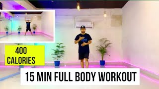 15 Min Intense FULL BODY HIIT Workout For Fat Burn &Cardio (No Equipment, ) (fit for life)