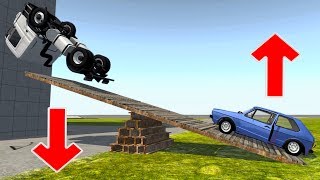 BeamNG.Drive - FIZ ARREMESSO DE CARROS NA GANGORRA! (G27 mod)