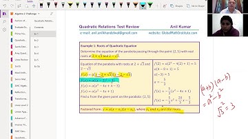 Extended Quadratic Functions Best 5 Examples IBSL HL EDEXCEL Student Amy in UK