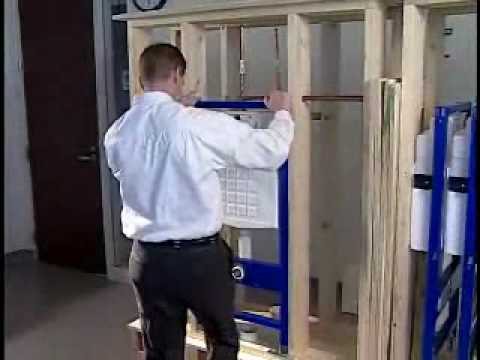 How to install a geberit wall hung toilet carrier with flush ...