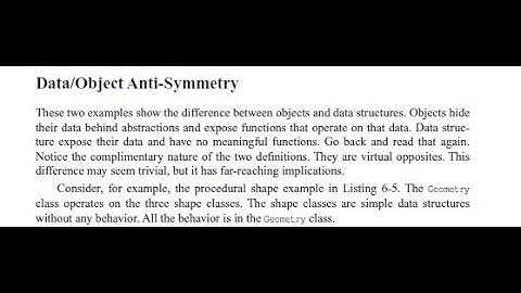 Clean Code - Objects and Data Structures 02: Data / Object anti-symmetry (parte 1)
