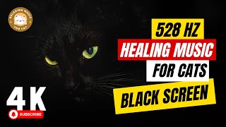 528 Hz Healing Frequency Music for Sick Cats Black Screen 🐱 Relaxing Music for Cat