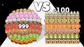 FOOD RUN /vs FOOD KAWAII RUN ∞ ASMR Gameplay Android iOS • Crowd Merge Math Games