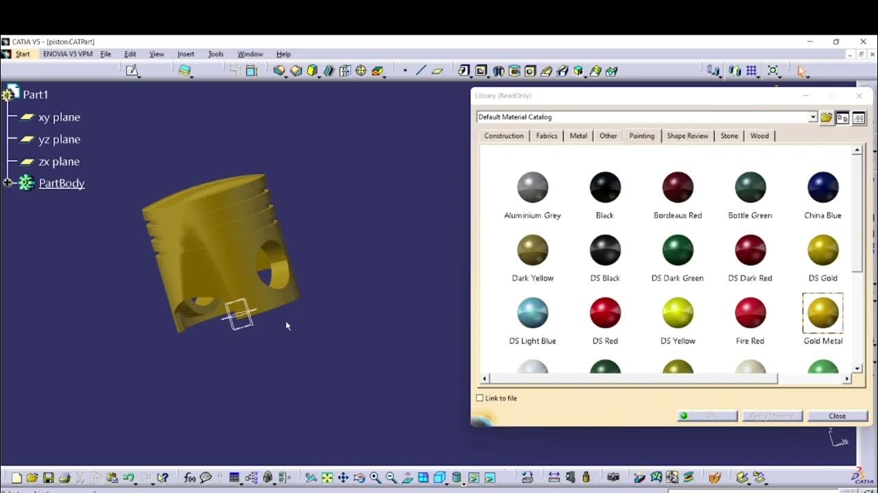 How To Apply Material In Catia v5catia YouTube