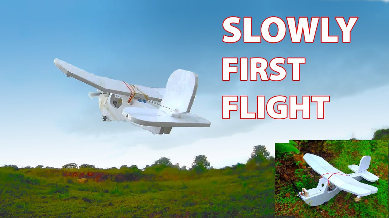 Slowly Rc Plane Maiden Flight Part 2 Slowly First Flight Video Youtube