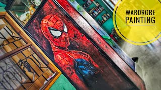 Spiderman Wardrobe Painting | Wardrobe Art | Wardrobe Design Ideas 
