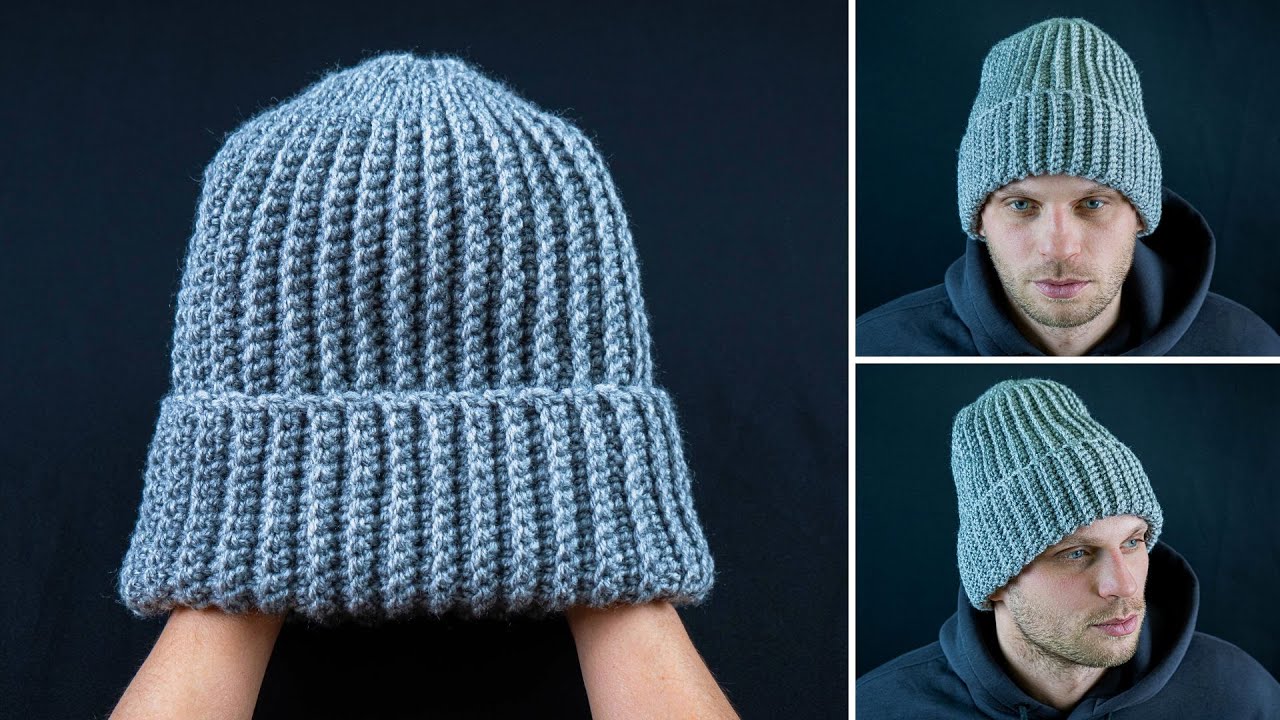 A simple crochet men’s hat - a tutorial for beginners! - YouTube