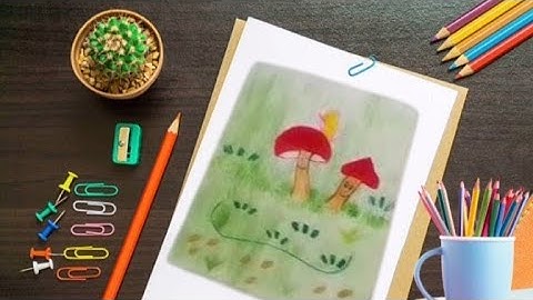 Beautiful mushroom scenery drawing | simple and relaxing art ideas