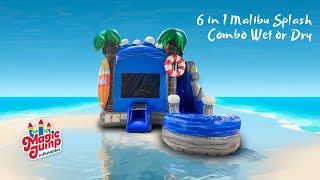 6in1 Malibu Splash Wet or Dry Inflatable | Bounce and Slide Combo | Magic Jump, Inc.
