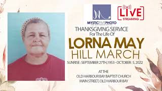 Lorna May Hill-March. Thanksgiving Service. (Graveside)