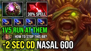 How to Offlane Bristleback 2 Sec CD Nasal Goo Skill Spam OC Bloodstone 1v5 Can't Stop Dota 2