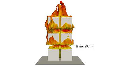 OpenFOAM simulation - Flame spread in rack storage 🔥