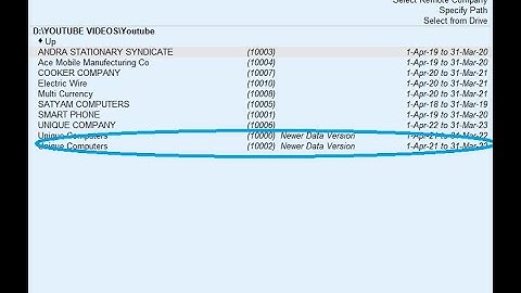 Newer Version DATA ERROR TALLY PRIME 2.1