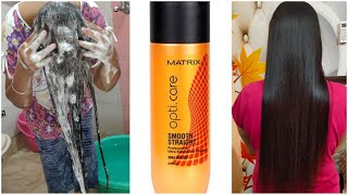 Matrix opticare smooth straight shampoo review and full demo/ professional hair care routine