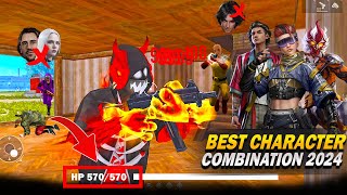 Top 4 Secret Best Character Combination 😱  For Free Fire BR Ranked & CS Ranked FF Best Combination