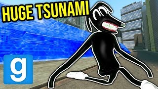 GIANT TSUNAMI VS CARTOON DOG!! (Garry's Mod Sandbox)