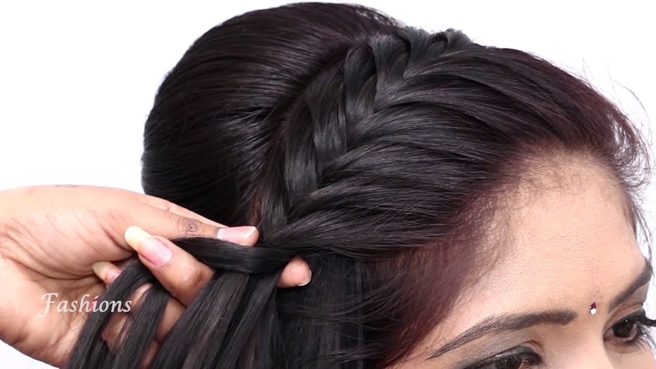 Most Beautiful Front Hairstyle for Party/Function | Best Hairstyle For Girls  | Easy Party Hairstyles - YouTube