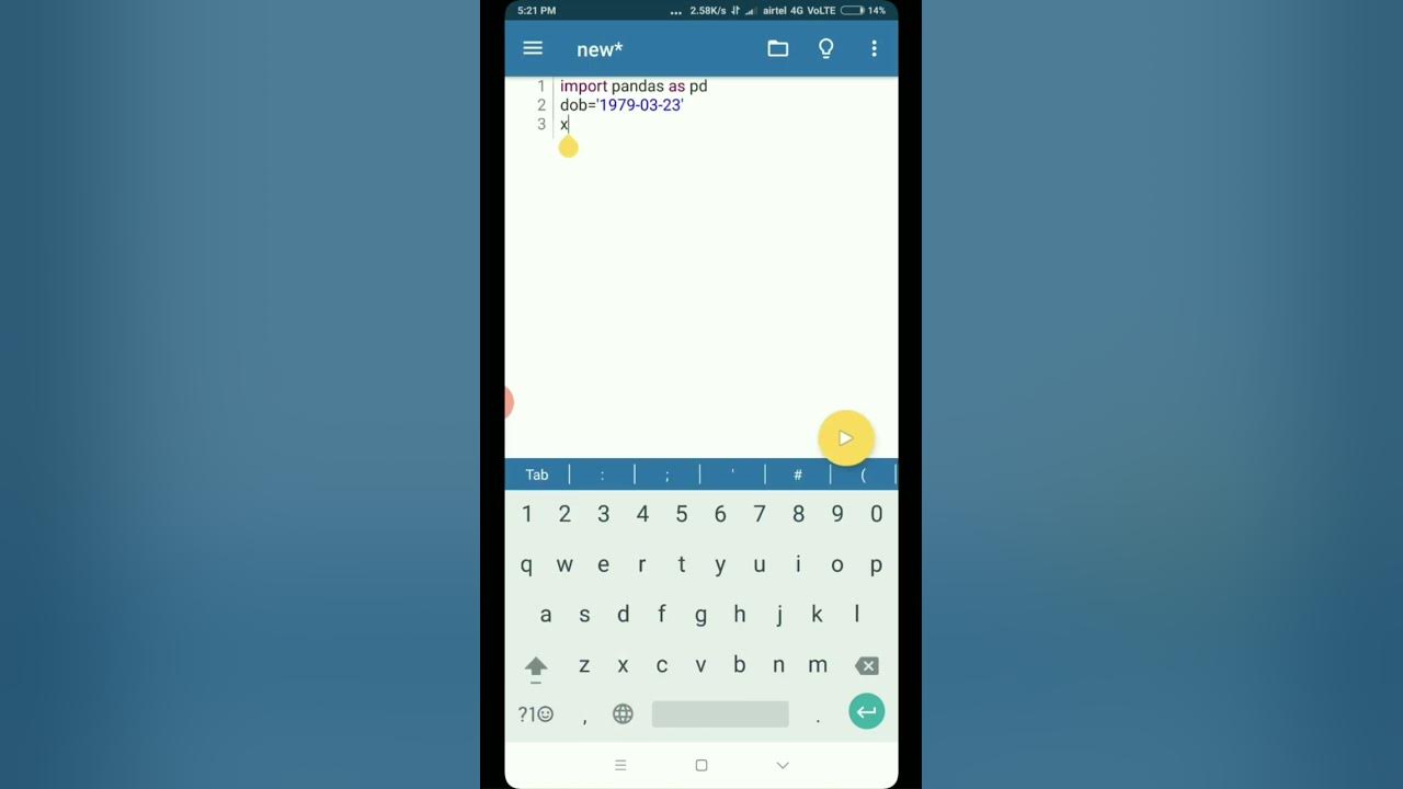 How to calculate age using python pandas android pyroid3 app youtube