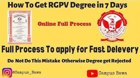RGPV Degree How to apply | RGPV DEGREE UNBOXING | RGPV DIPLOMA#RGPV #degree #SIRT #bhopal
