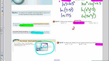 Algebra 2 Chapter 7-6 natural logarithms