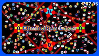 Elimination Laser ~200 countries survival marble race~ in Algodoo | Marble Factory