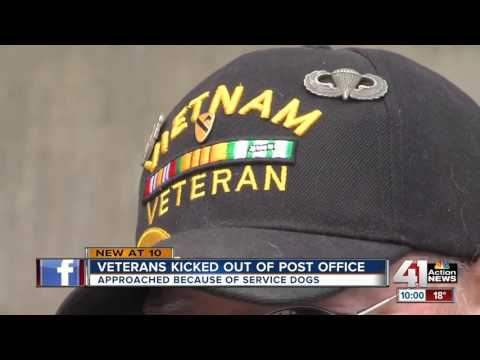 Video Veterans, service dogs told to leave post office - youtube