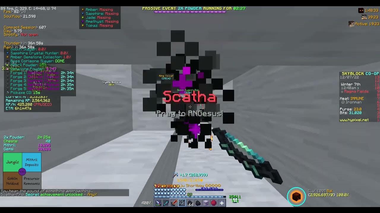 Epic Scatha Pet Drop Hypixel Skyblock Ironman YouTube