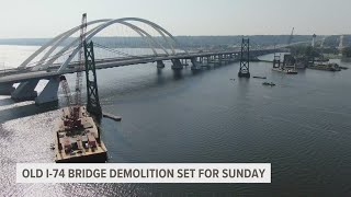 Next phase of demolition for the old I-74 bridge is scheduled this weekend