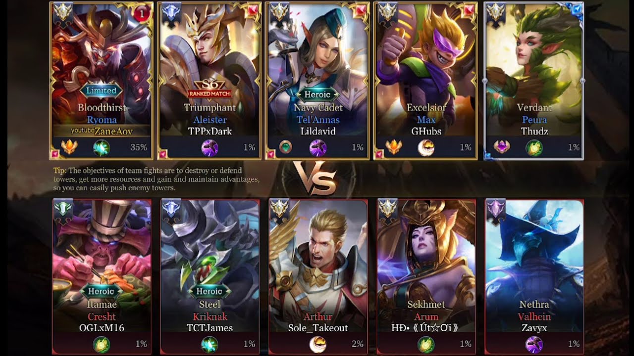 Zane aov Top 1 Ryoma  Bắc Mỹ  Top 1 Thách Đấu