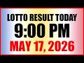 Lotto Result Today 9pm Draw May 17 2026 PCSO 