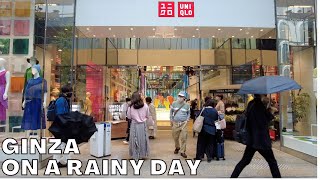 [4K]Walking Tokyo☔️Ginza is a shoppers paradise during Golden Week, Even in the rain (May 1, 2022)