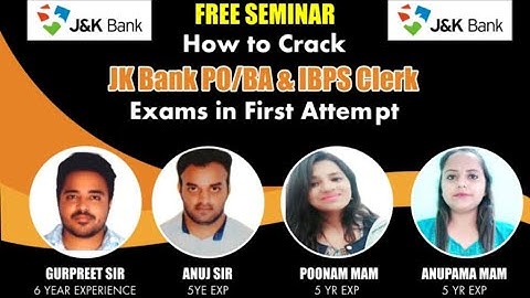 JK BANK PO/BA &IBPS CLERK EXAM IMPORTANT UPDATES
