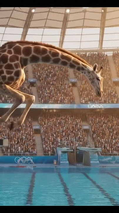 'This Giraffe's Dive Shocked the Stadium! 🦒💦' #swimming #flip #athlete #sports #diving