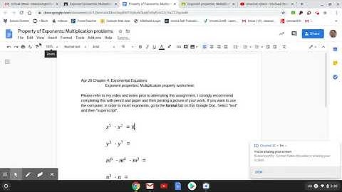How to use superscript to write exponents on Google doc.s