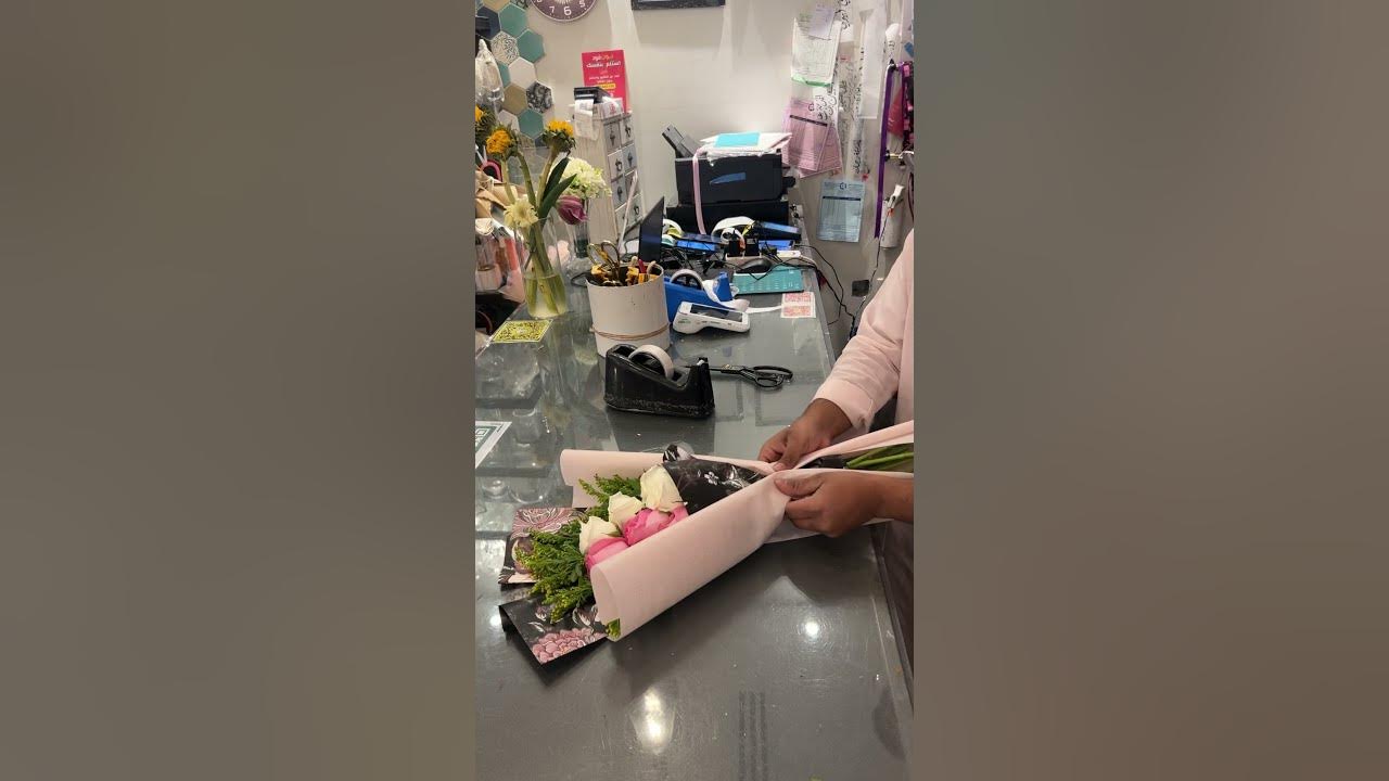 Delicate bouquet of pink and white roses tied with a satin ribbon#@Flowershop007 Delicate bouquet of pink and white roses tied with a satin ribbon#@Flowershop007