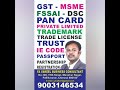 For all your business registration short gst msme fssai iec 12a80g passport registration