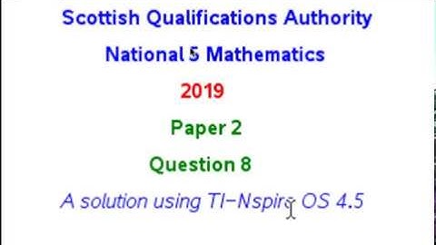 2019 SQA N5 Maths P2 Q08