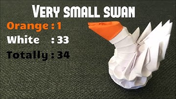 Very small 3D origami swan