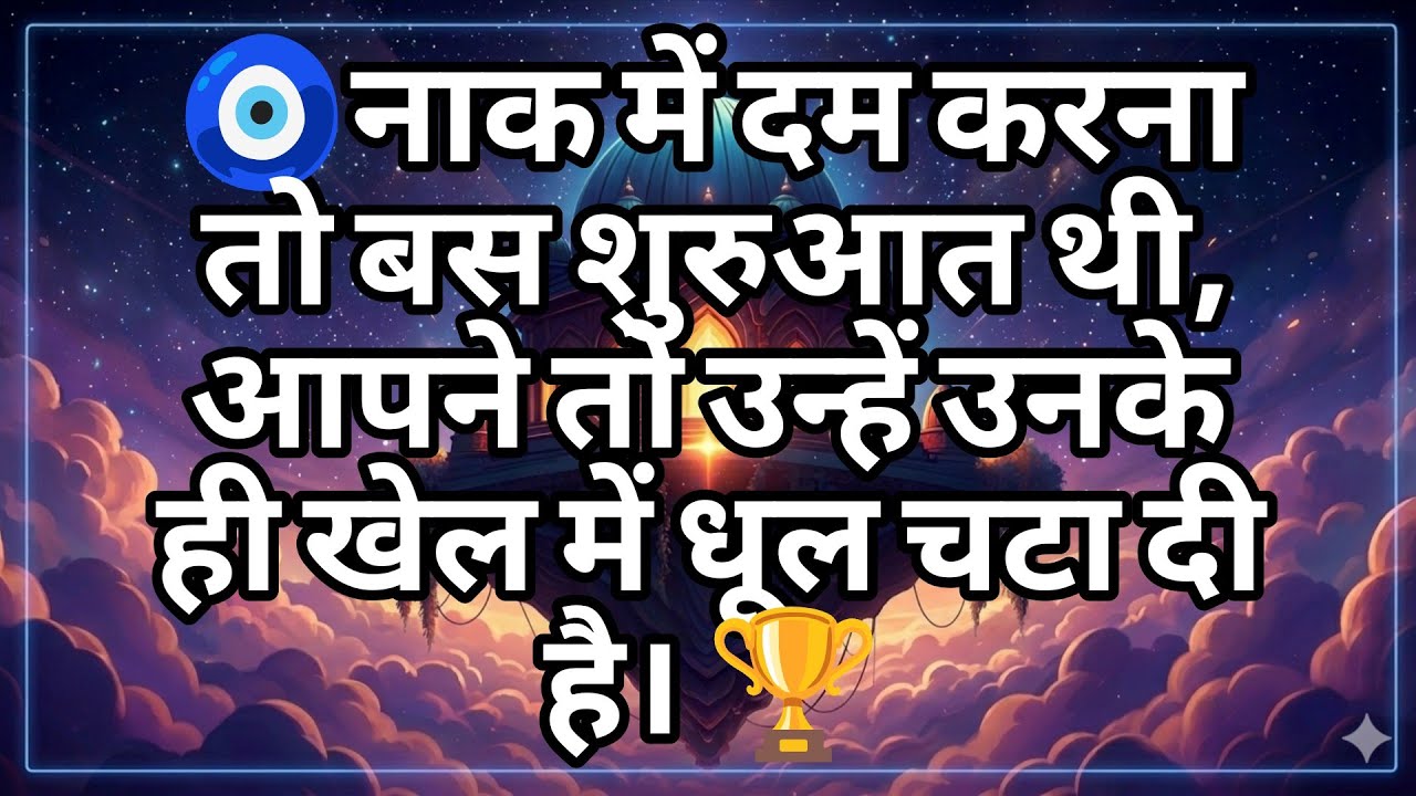🧿नाक में दम करना तो बस शुरुआत थी, आपने तो उन्हें उनके ही खेल में धूल चटा दी है। 🏆