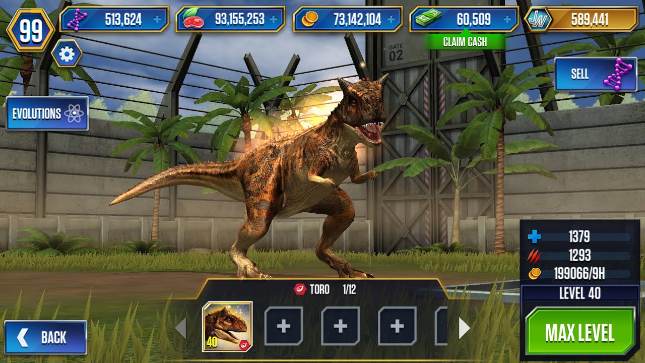 Toro Unlocked Max Level 40 Jurassic World The Game Youtube 