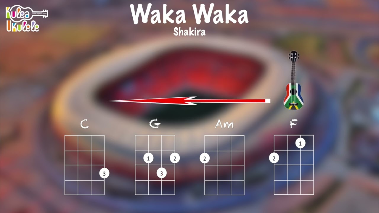 Waka Waka by Shakira   Ukulele play along C G Am F