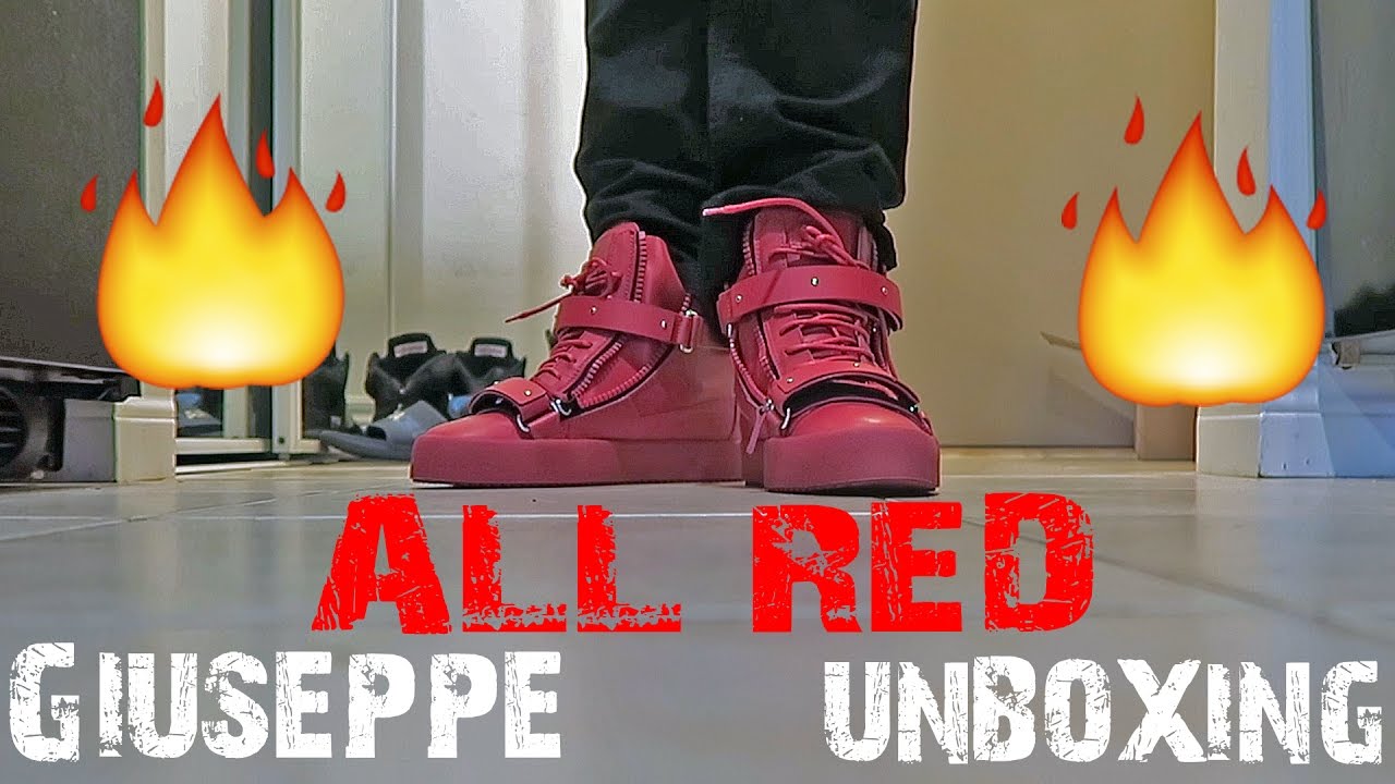 Giuseppe All-Red High Tops Unboxing + 