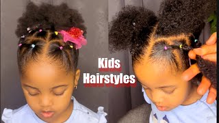 LITTLE GIRL HAIRSTYLES 2024 || CUTE RUBBER BAND HAIRSTYLE FOR KIDS || hairstyles for natural hair