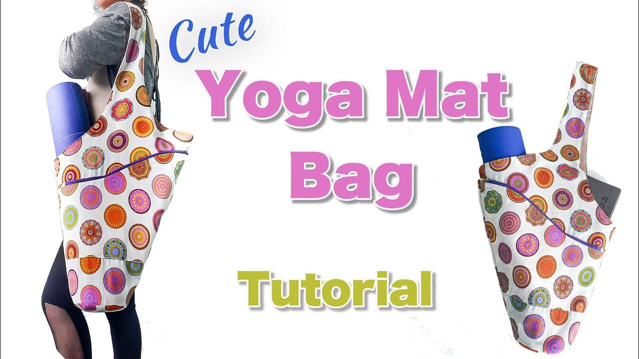 Yoga Mat Bag Tutorial/ Cute yoga mat bag with 2 large pockets.