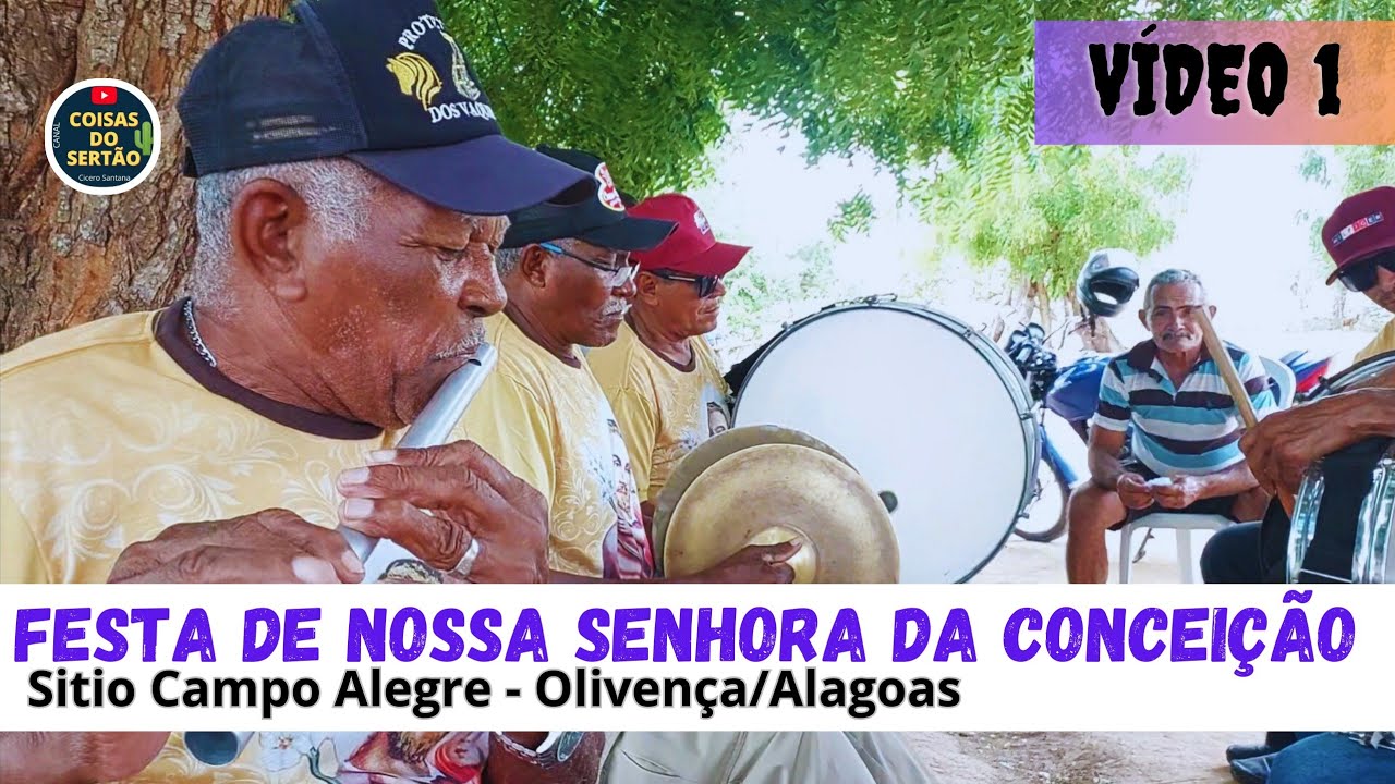 Zabumbeiros tocando na festa de Nossa Senhora da Conceição, Olivença/Alagoas