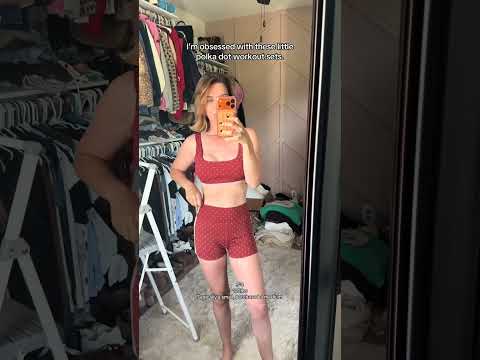 These are the cutest little polka dot workout sets! I sized up to a medium and could’ve easily fit