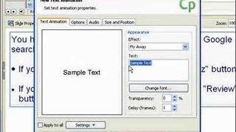 Insert a text animation