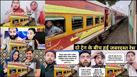 Indian High Speed Parallel Train Race & Overtake between Two Trains Pakistani mix Reaction😲🇮🇳❤️