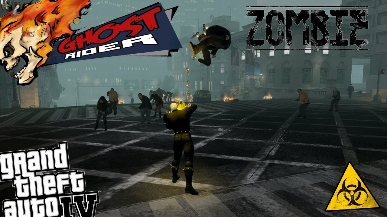 GTA IV: Призрачный всадник + Зомби-апокалипсис - Призрачный всадник против зомби-атаки