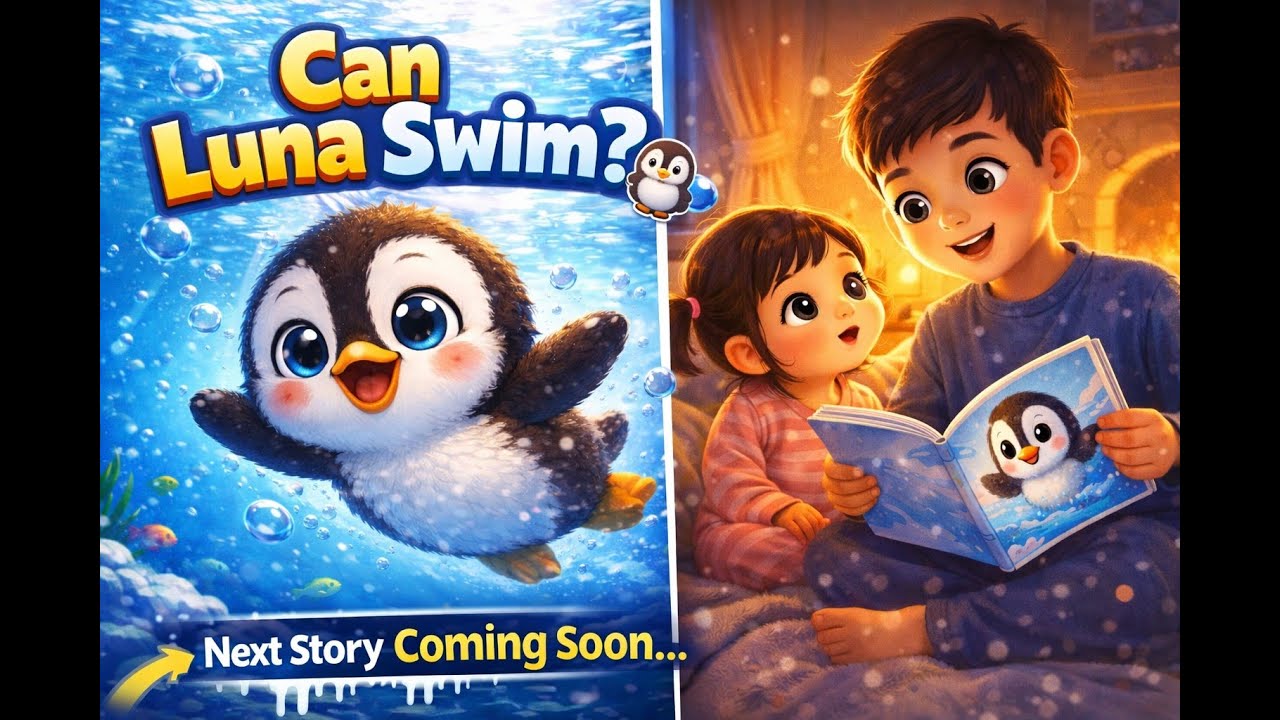 Baby Penguin's First Swim! 